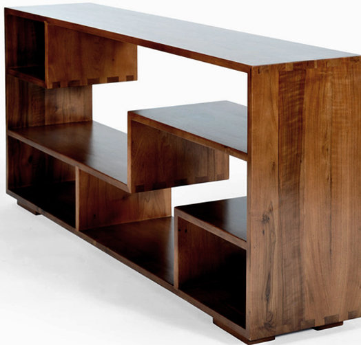 AllModern Kaleb 26'' H x 56'' W Solid Wood Geometric Bookcase & Reviews